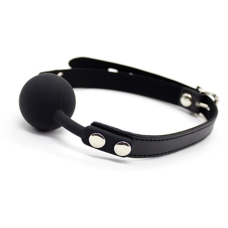 LATETOBED BDSM LINE - SILICONE BALL GAG 4 CM ADJUSTABLE BLACK