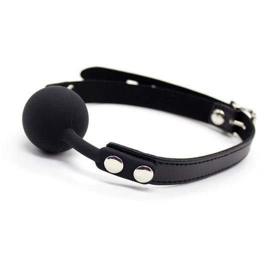LATETOBED BDSM LINE - SILICONE BALL GAG 4 CM ADJUSTABLE BLACK