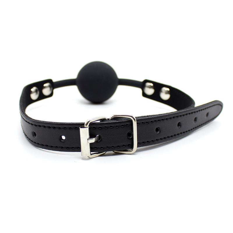 LATETOBED BDSM LINE - SILICONE BALL GAG 4 CM ADJUSTABLE BLACK