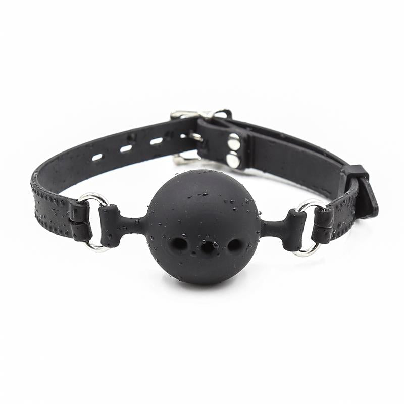 LATETOBED BDSM LINE - SILICONE BREATHABLE BALL GAG ADJUSTABLE 4 CM SIZE S BLACK