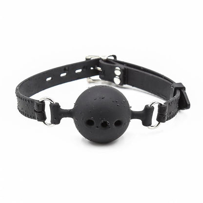 LATETOBED BDSM LINE - SILICONE BREATHABLE BALL GAG ADJUSTABLE 4 CM SIZE S BLACK