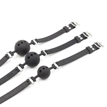 LATETOBED BDSM LINE - SILICONE BREATHABLE BALL GAG ADJUSTABLE 4 CM SIZE S BLACK