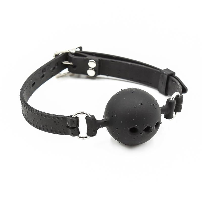 LATETOBED BDSM LINE - SILICONE BREATHABLE BALL GAG ADJUSTABLE 4 CM SIZE S BLACK