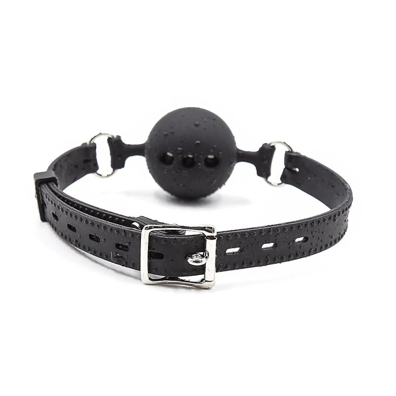 LATETOBED BDSM LINE - SILICONE BREATHABLE BALL GAG ADJUSTABLE 4 CM SIZE S BLACK