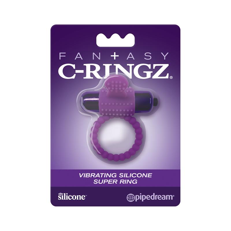 FANTASY C-RINGZ - SILICONE RING WITH BULLET PURPLE