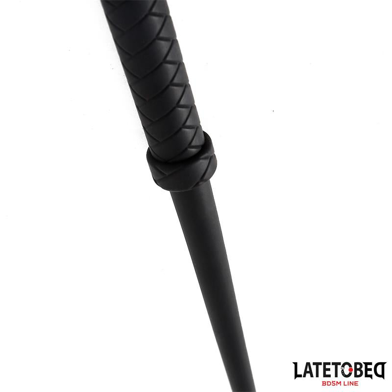 LATETOBED BDSM LINE - SILICONE WHIP BLACK 63.5CM
