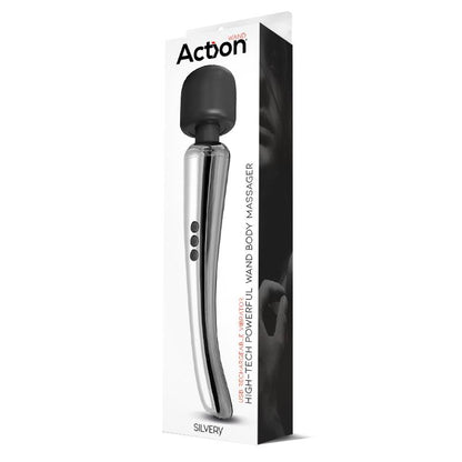 ACTION - SILVERY HIGH-TECH WAND SUPER POWERFUL WIRELESS USB CHROME SILICONE