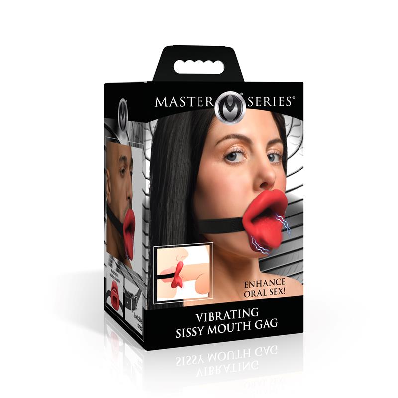 MASTER SERIES - SISSY MOUTH GAG WITH VIBRATION