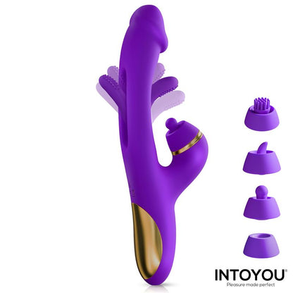 INTOYOU - VIBRATEUR SITER 2.0 À LANGUETTE OSCILLANTE ET BOULE PERCUSSIVE AVEC CAPUCHONS