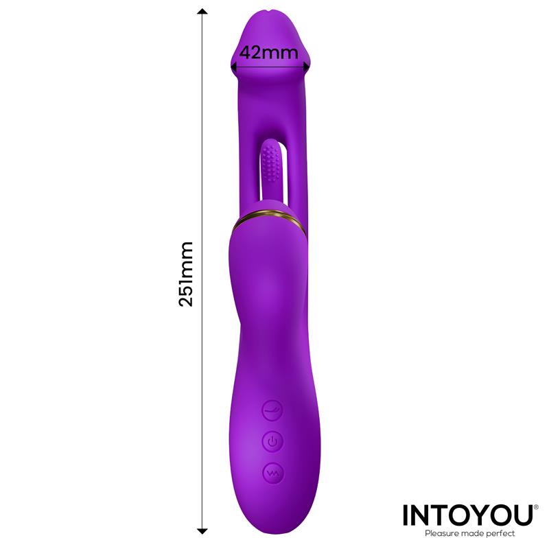 INTOYOU - VIBRATEUR SITER 2.0 À LANGUETTE OSCILLANTE ET BOULE PERCUSSIVE AVEC CAPUCHONS