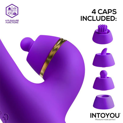 INTOYOU - VIBRATEUR SITER 2.0 À LANGUETTE OSCILLANTE ET BOULE PERCUSSIVE AVEC CAPUCHONS