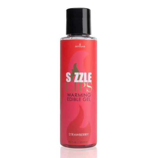SENSUVA - SIZZLE LIPS EDIBLE WARMING GEL STRAWBERRY 125 ML