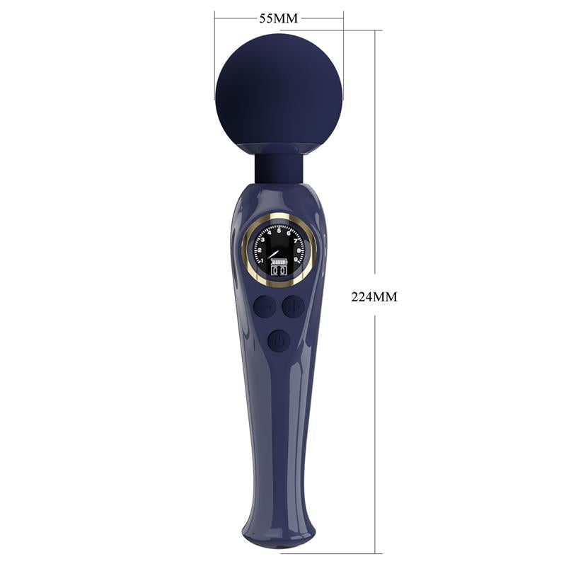 PRETTYLOVE - SKYLER MASSAGER WAND WITH DIGITAL SCREEN BLUE