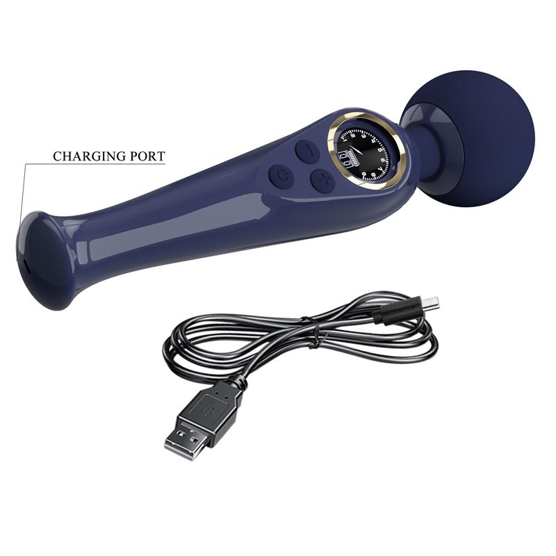 PRETTYLOVE - SKYLER MASSAGER WAND WITH DIGITAL SCREEN BLUE