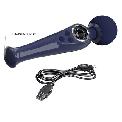 PRETTYLOVE - SKYLER MASSAGER WAND WITH DIGITAL SCREEN BLUE