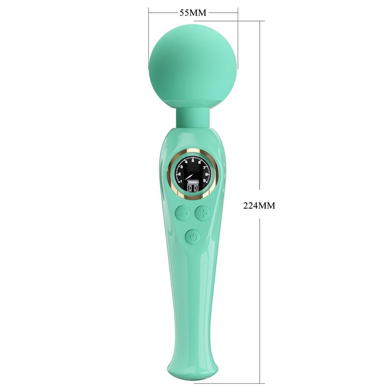 PRETTYLOVE - SKYLER MASSAGER WAND WITH DIGITAL SCREEN GREEN