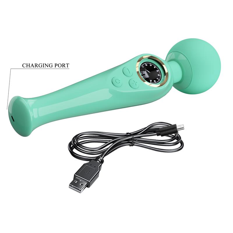 PRETTYLOVE - SKYLER MASSAGER WAND WITH DIGITAL SCREEN GREEN
