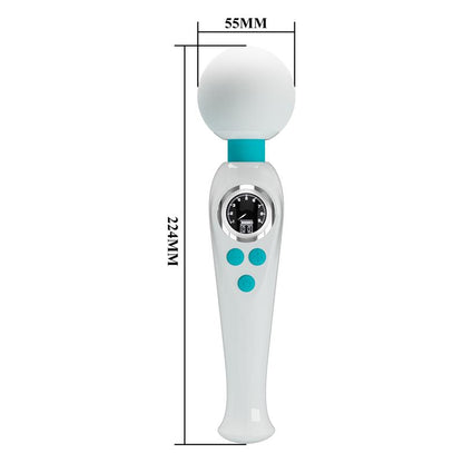 PRETTYLOVE - SKYLER MASSAGER WAND WITH DIGITAL SCREEN WHITE