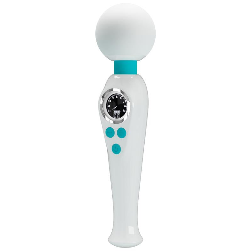 PRETTYLOVE - SKYLER MASSAGER WAND WITH DIGITAL SCREEN WHITE