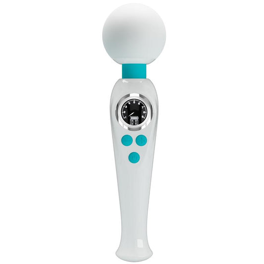 PRETTYLOVE - SKYLER MASSAGER WAND WITH DIGITAL SCREEN WHITE