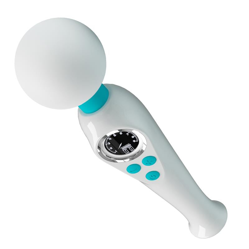 PRETTYLOVE - SKYLER MASSAGER WAND WITH DIGITAL SCREEN WHITE