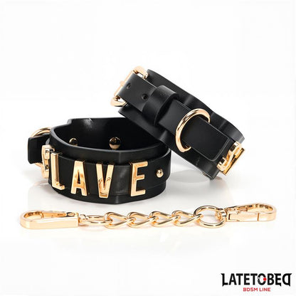 LATETOBED BDSM LINE - SLAVE HANDCUFF WITH GOLDEN CHAIN