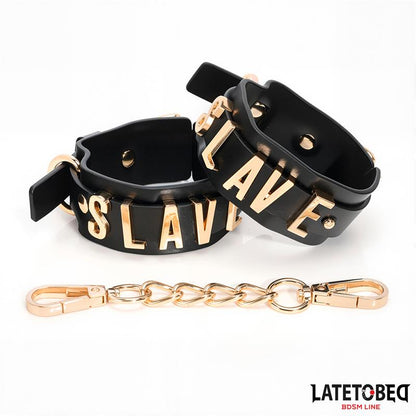 LATETOBED BDSM LINE - SLAVE HANDCUFF WITH GOLDEN CHAIN