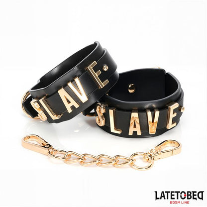 LATETOBED BDSM LINE - SLAVE HANDCUFF WITH GOLDEN CHAIN