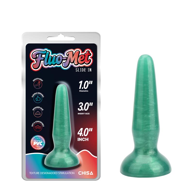CHISA - SLIDE IN GREEN BUTT PLUG 4 - 10CM
