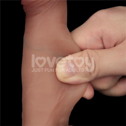 LOVETOY - SLIDING PRO DILDO SLIDING SKIN DUAL LAYER 7.5