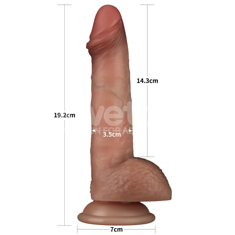 LOVETOY - SLIDING PRO DILDO SLIDING SKIN DUAL LAYER 7.5