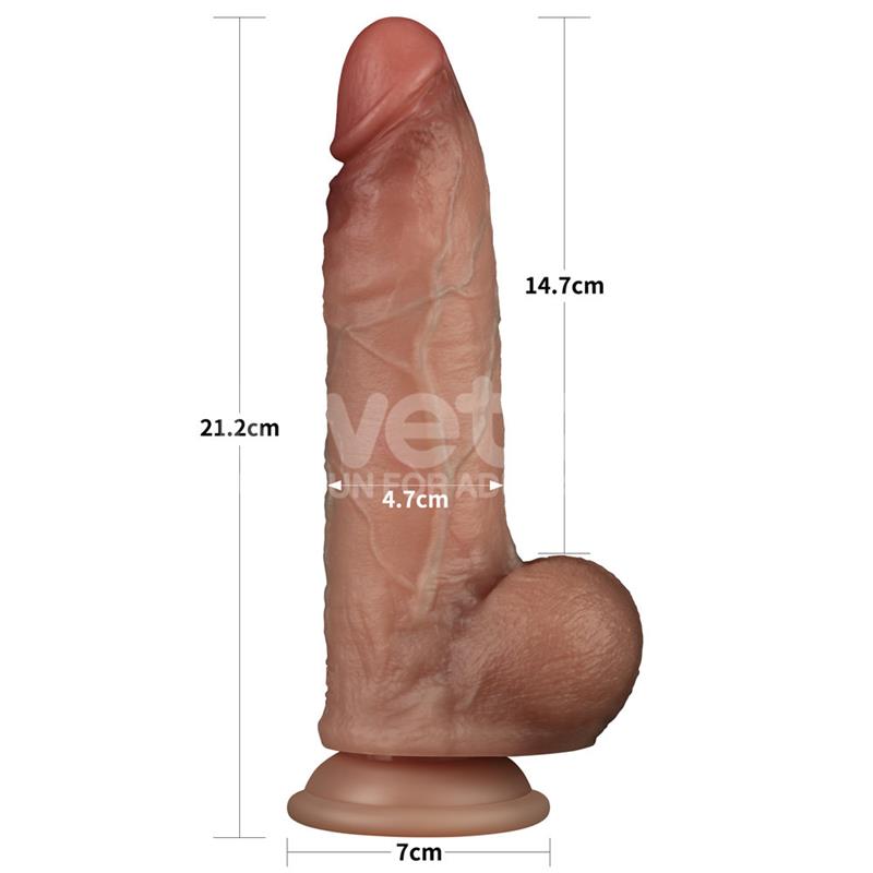 LOVETOY - SLIDING PRO DILDO SLIDING SKIN DUAL LAYER 8.5
