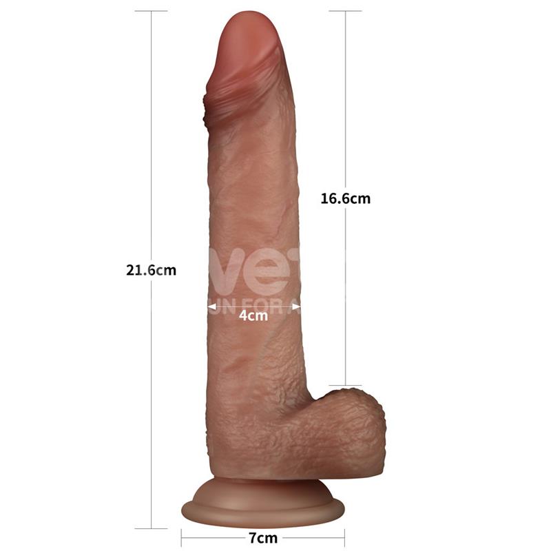 LOVETOY - SLIDING PRO DILDO SLIDING SKIN DUAL LAYER 8.5