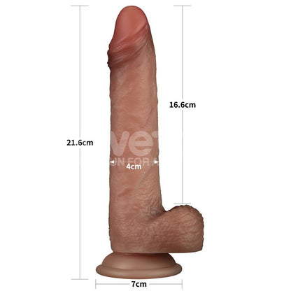 LOVETOY - SLIDING PRO DILDO SLIDING SKIN DUAL LAYER 8.5