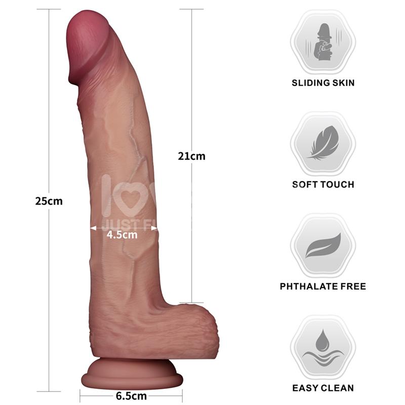 LOVETOY - SLIDING PRO II DILDO SLIDING SKIN DUAL-LAYER 10