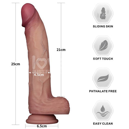 LOVETOY - SLIDING PRO II DILDO SLIDING SKIN DUAL-LAYER 10