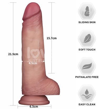 LOVETOY - SLIDING PRO II DILDO SLIDING SKIN DUAL-LAYER 8.5