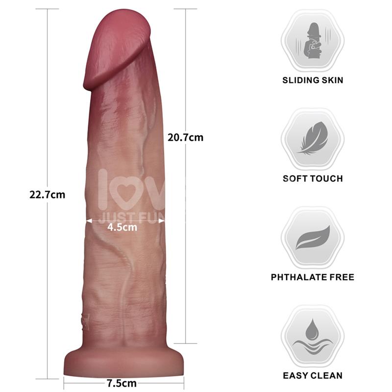 LOVETOY - SLIDING PRO II DILDO SLIDING SKIN DUAL-LAYER 9