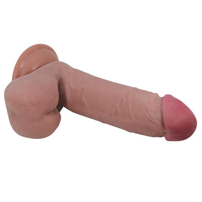 PRETTY LOVE - SLIDING SKIN SERIES REALISTIC DILDO WITH SLIDING SKIN SUCTION CUP BROWN 20.5 CM