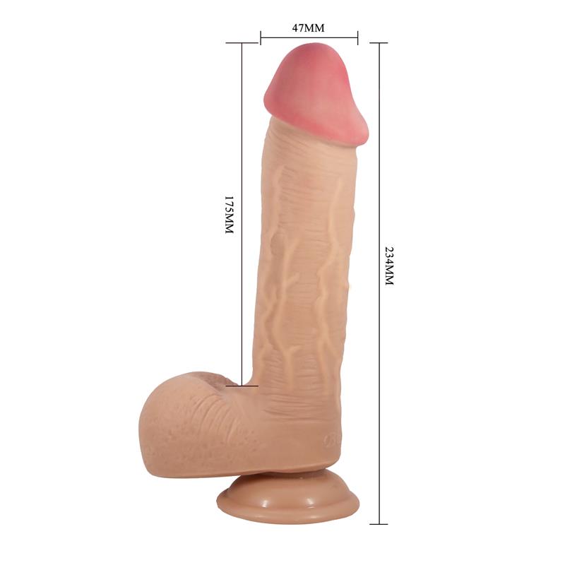 PRETTY LOVE - SLIDING SKIN SERIES REALISTIC DILDO WITH SLIDING SKIN SUCTION CUP FLESH 23.4 CM