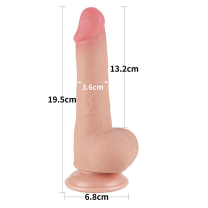 LOVETOY - SLIDING SKIN DUAL LAYER DILDO 7.5