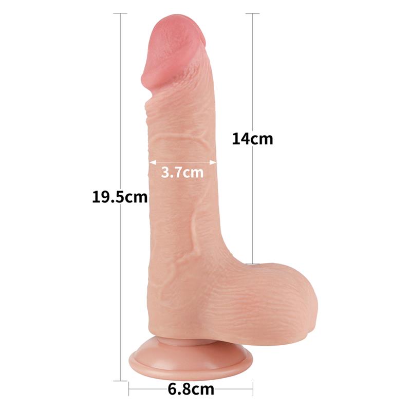 LOVETOY - SLIDING SKIN DUAL LAYER DILDO 7.5