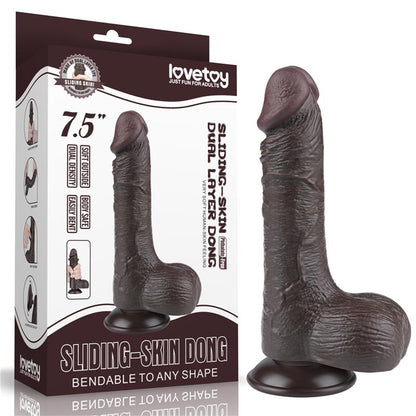 LOVETOY - SLIDING SKIN DUAL LAYER DILDO 7.5