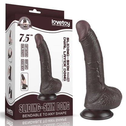 LOVETOY - SLIDING SKIN DUAL LAYER DILDO 7.5