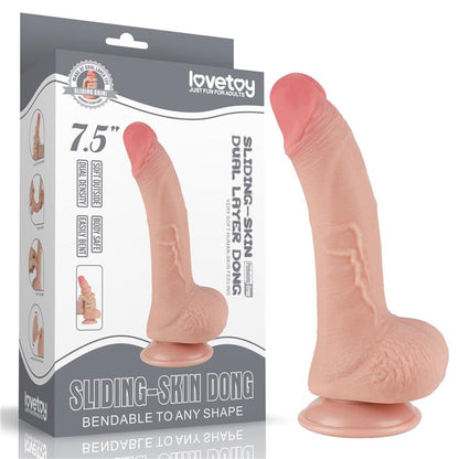 LOVETOY - SLIDING SKIN DUAL LAYER DILDO 7.5