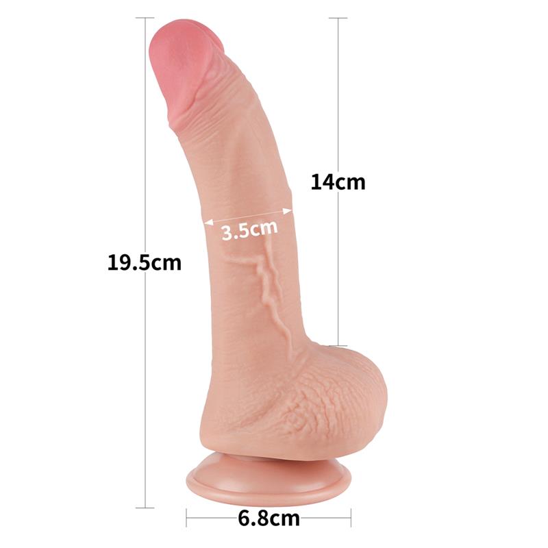 LOVETOY - SLIDING SKIN DUAL LAYER DILDO 7.5