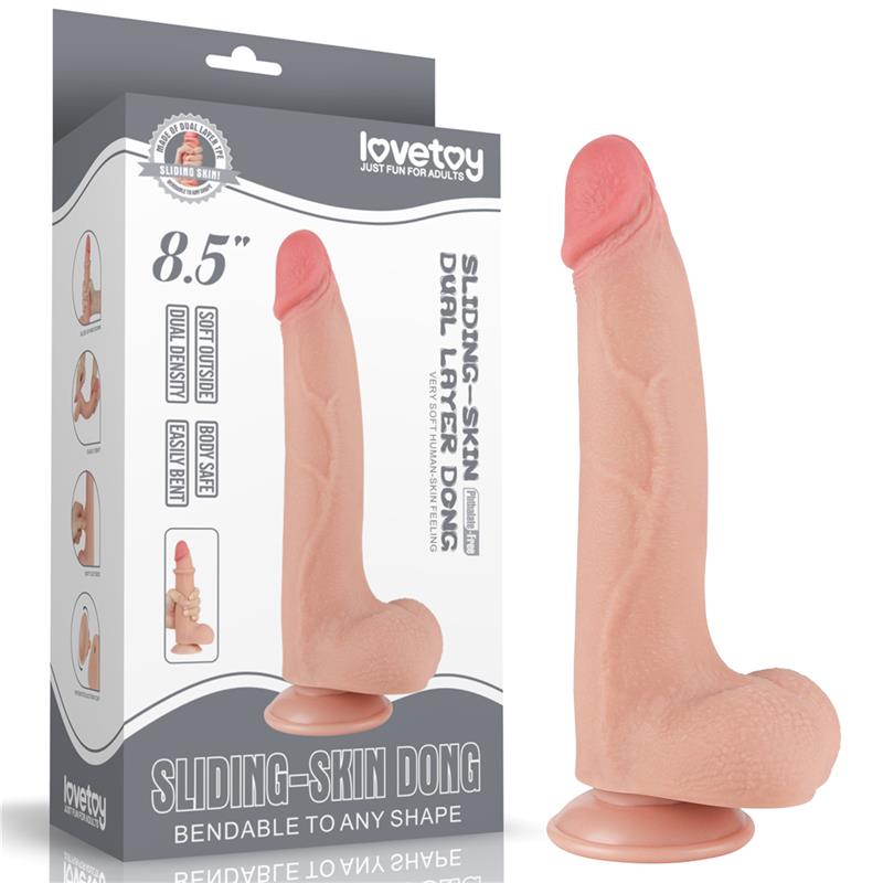 LOVETOY - SLIDING SKIN DUAL LAYER DILDO 8.5