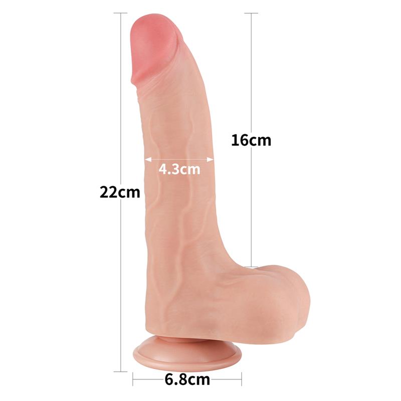 LOVETOY - SLIDING SKIN DUAL LAYER DILDO 8.5
