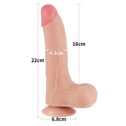 LOVETOY - SLIDING SKIN DUAL LAYER DILDO 8.5
