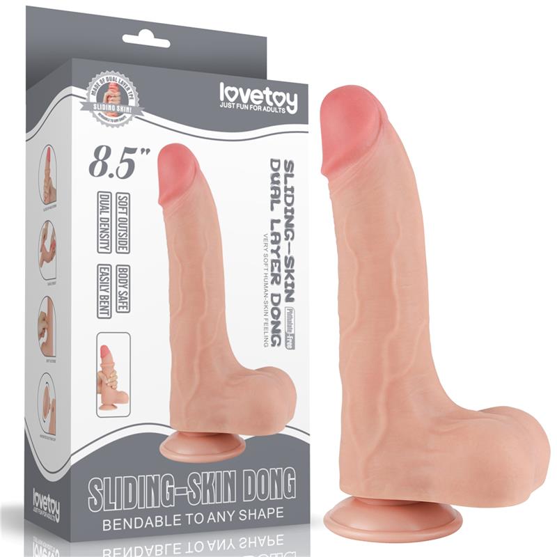 LOVETOY - SLIDING SKIN DUAL LAYER DILDO 8.5